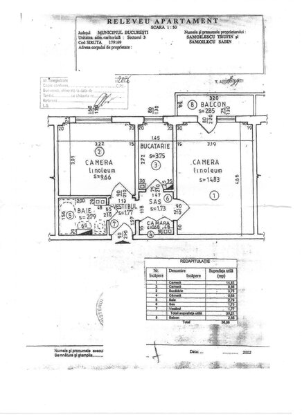 Titan, apartament 2 camere decomandat, et. 3 metrou 1 Decembrie Trapezului.